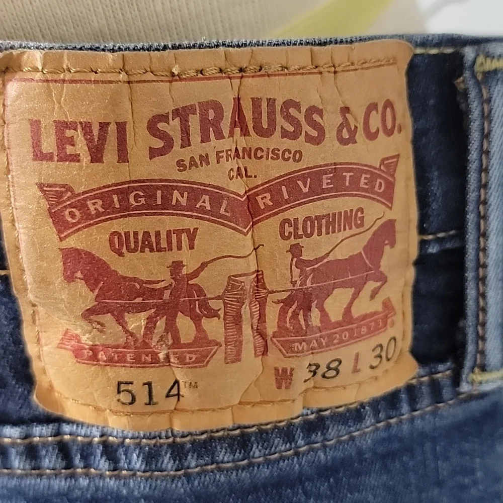 LEVI'S 514 Medium Wash Blue Straight Leg Classic Zip Button Closure Denim‎ Jeans